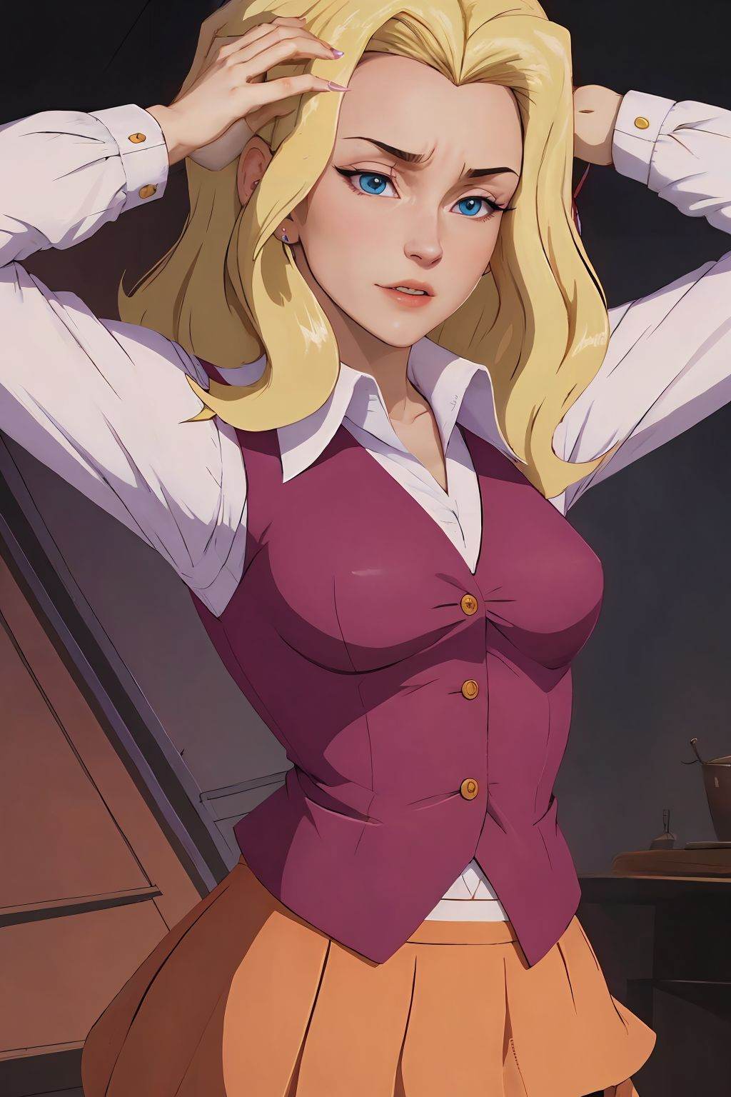 absurdres,  felicia hardy,  hair over shoulder on Tensor.Art