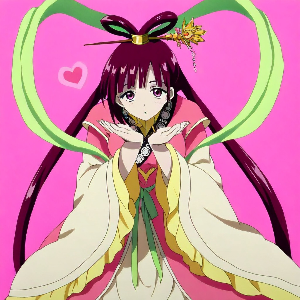 ren kougyoku \(magi\),  magenta hair,  long hair on Tensor.Art