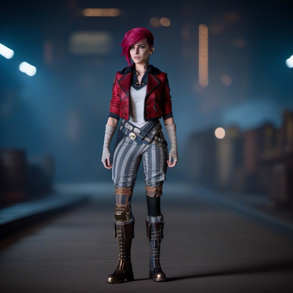cinematic photo a woman,  full body,  pink hair on Tensor.Art