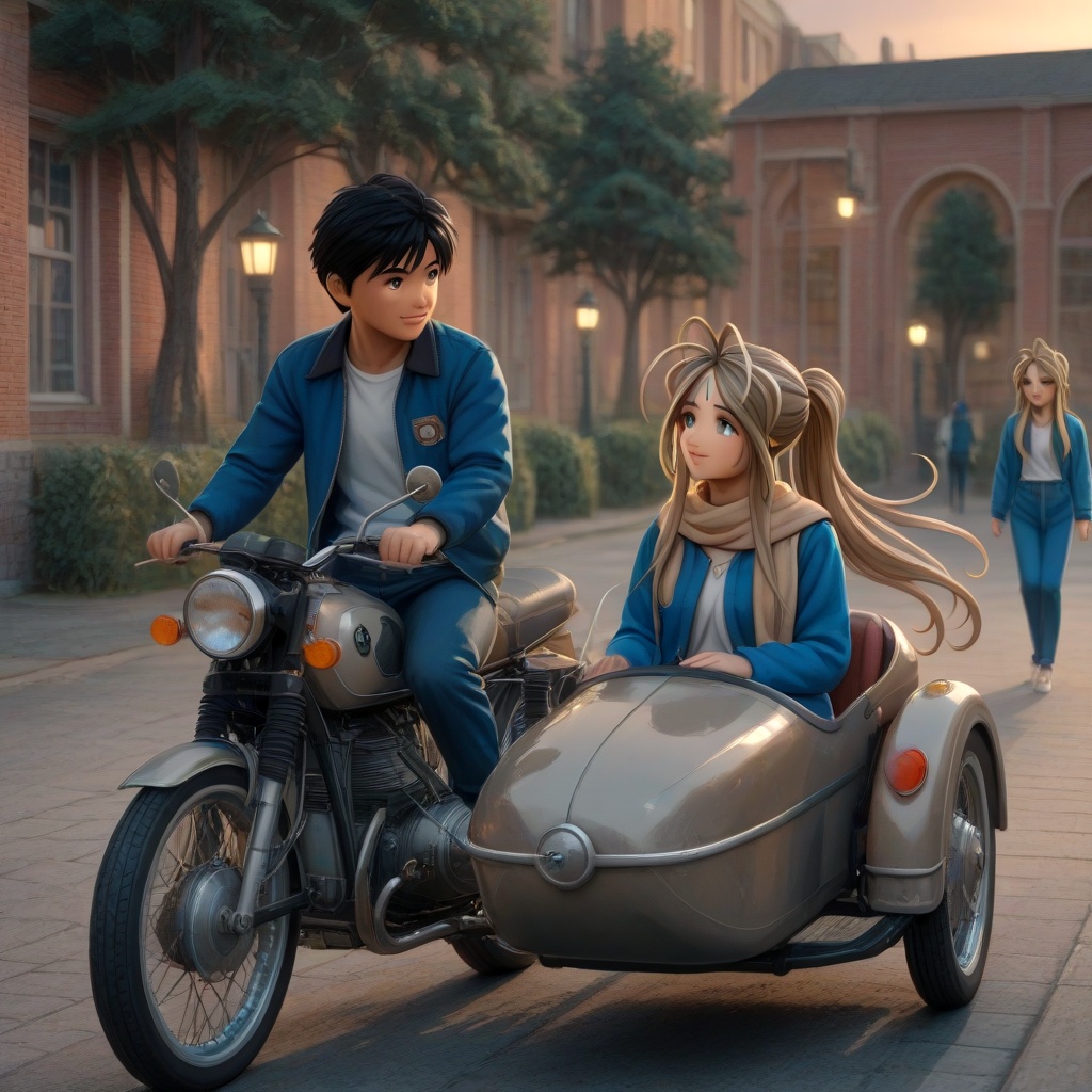 sidecar,  riding,  hetero by 鬼畫符 on Tensor.Art