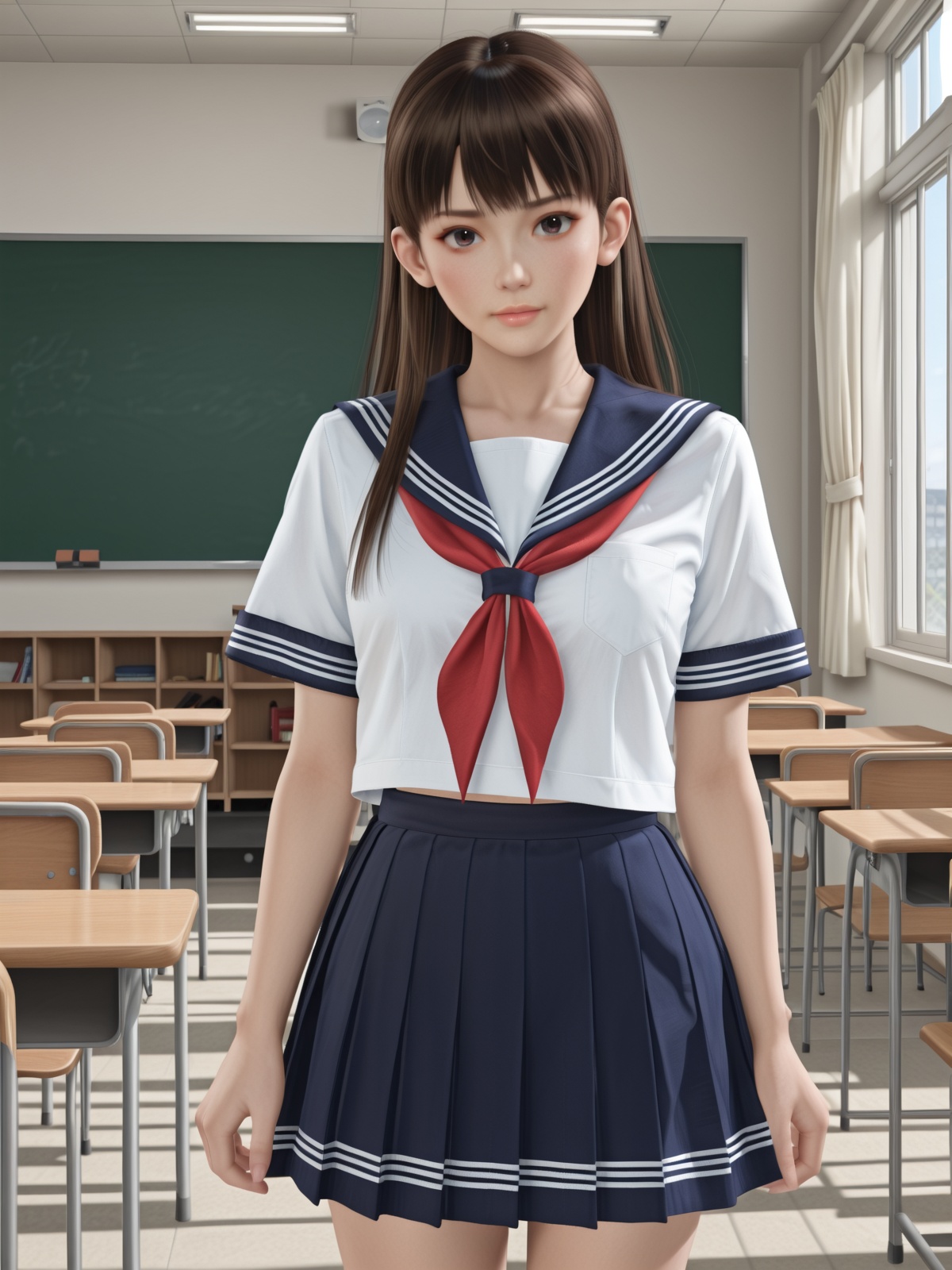lei fang \(doax vv\),  serafuku,  classroom on Tensor.Art