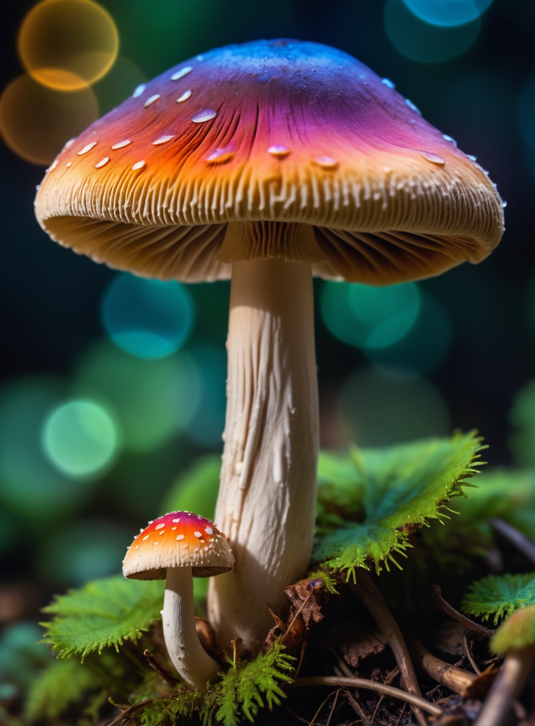 macro shot of a magic mushroom,  vibrant and colourful,  award winning on Tensor.Art