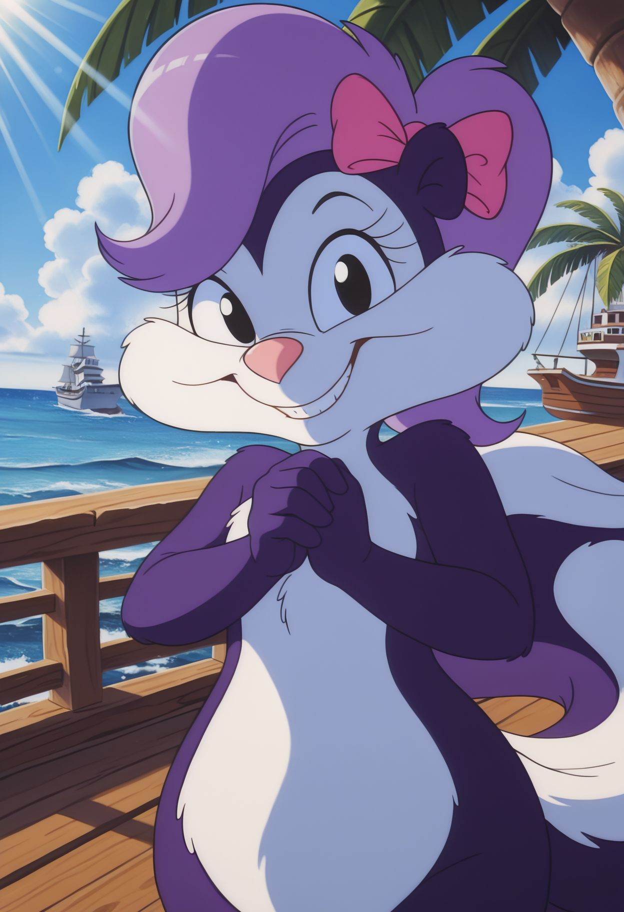 fifi_la_fume,  skunk girl,  tail on Tensor.Art