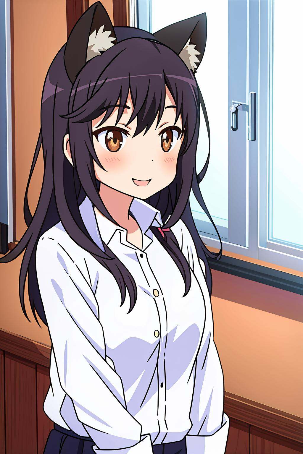 ichijou hotaru,  smile,  cat ears on Tensor.Art
