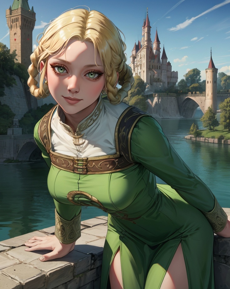 ryazorayas,  blonde hair,  hair rings on Tensor.Art
