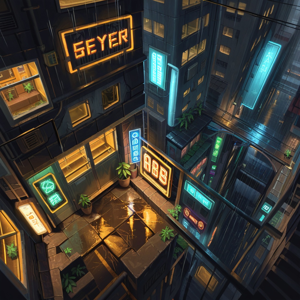 Neon noir,  a0b,  scenery on Tensor.Art