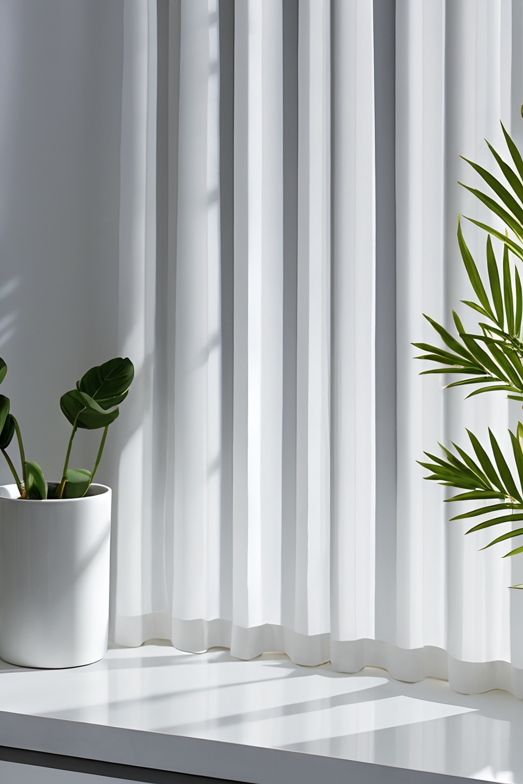 dianshang,no humans,indoors,curtains,<lora:dianshang2-000014:0.6>,white countertop,plant light and shadow,plant,