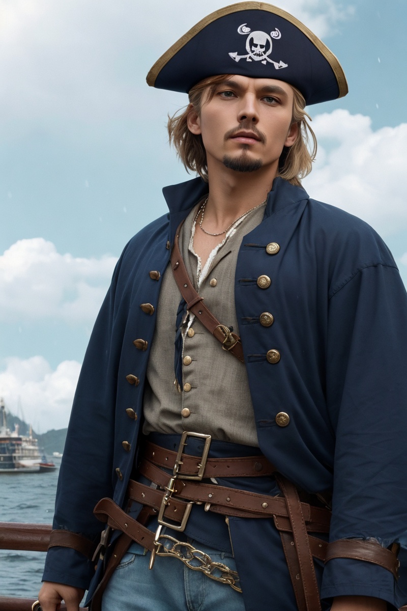 medieval(pirate1.2)blondegirlwithnavybluecoatbeltsstrapspantsstandingonthedocksina(crowdofsailors1.1)leatherandfurwintercoldweatherworkingbeautifulcloudyskybrightmorninglightfoggyraining,(masterpiece1.2)(illustration1.1)(bestquality1.2)(detailed)(intricate)(8k)(HDR)(wallpaper)(cinematiclighting)(sharpfocus)
