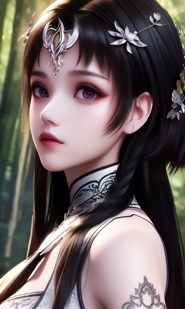 (,1girl, ,best quality, ),looking at viewer, <lora:406-DA-太一剑仙传-钟灵秀:0.8> ,ultra detailed background,ultra detailed background,ultra realistic 8k cg,(masterpiece:1.2),(best quality:1.2),(ultra detailed:1.2),(official art:1.3),(beauty and aesthetics:0.8),detailed,(intricate:0.8),(highly detailed),(solo),delicate countenance,1girl,fancy,(glassy texture:1.2),(crush:1.2),8k,accessory,tattoo,(transparent:1.1),gown,energy encirclement,instant,in the twinkling of an eye,upper body,woman in a mythical forest, masterpiece, perfect face, intricate details, horror theme, raw photo, photo unp(()),,