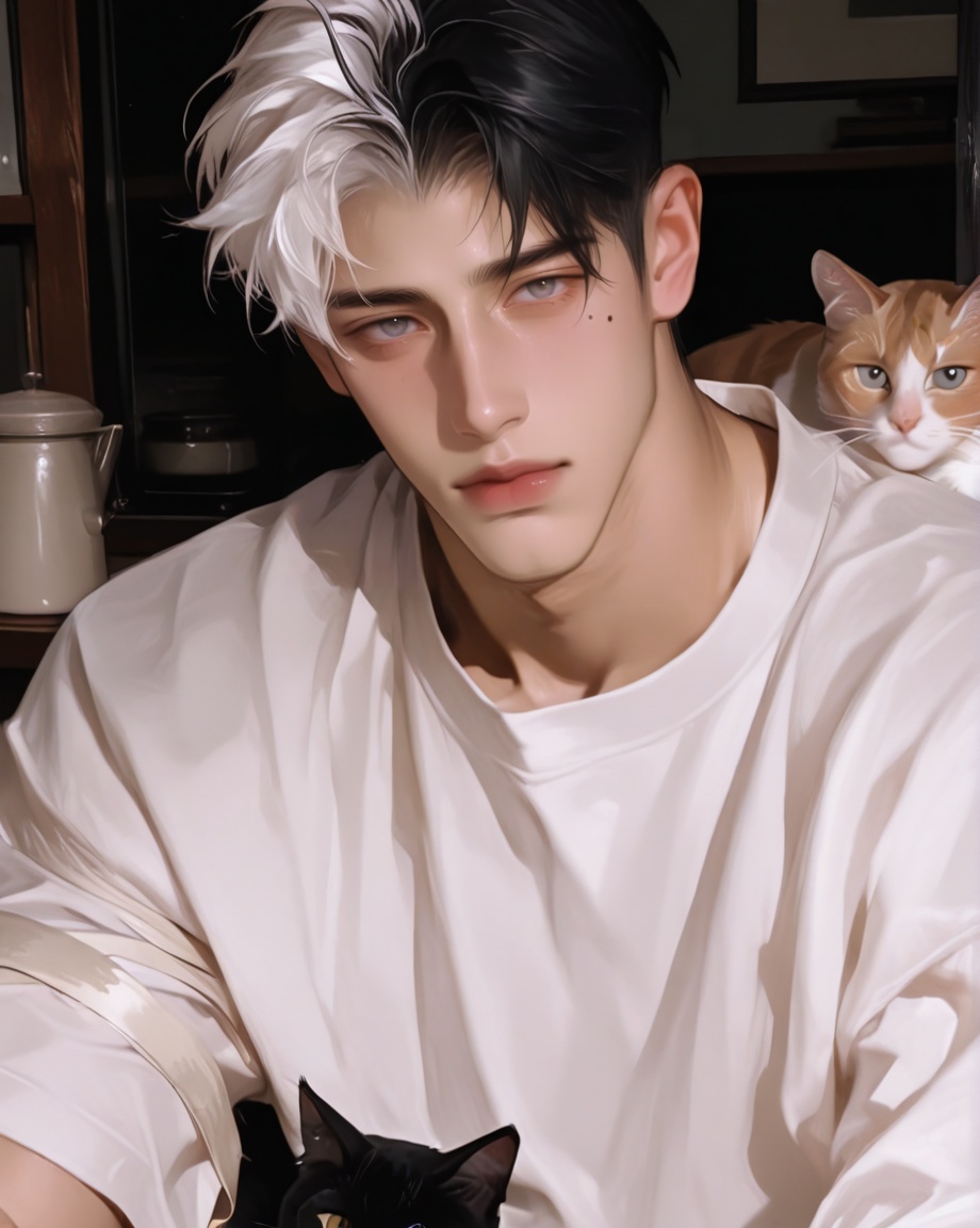 impressionistic,  cel shading,  male focus on Tensor.Art
