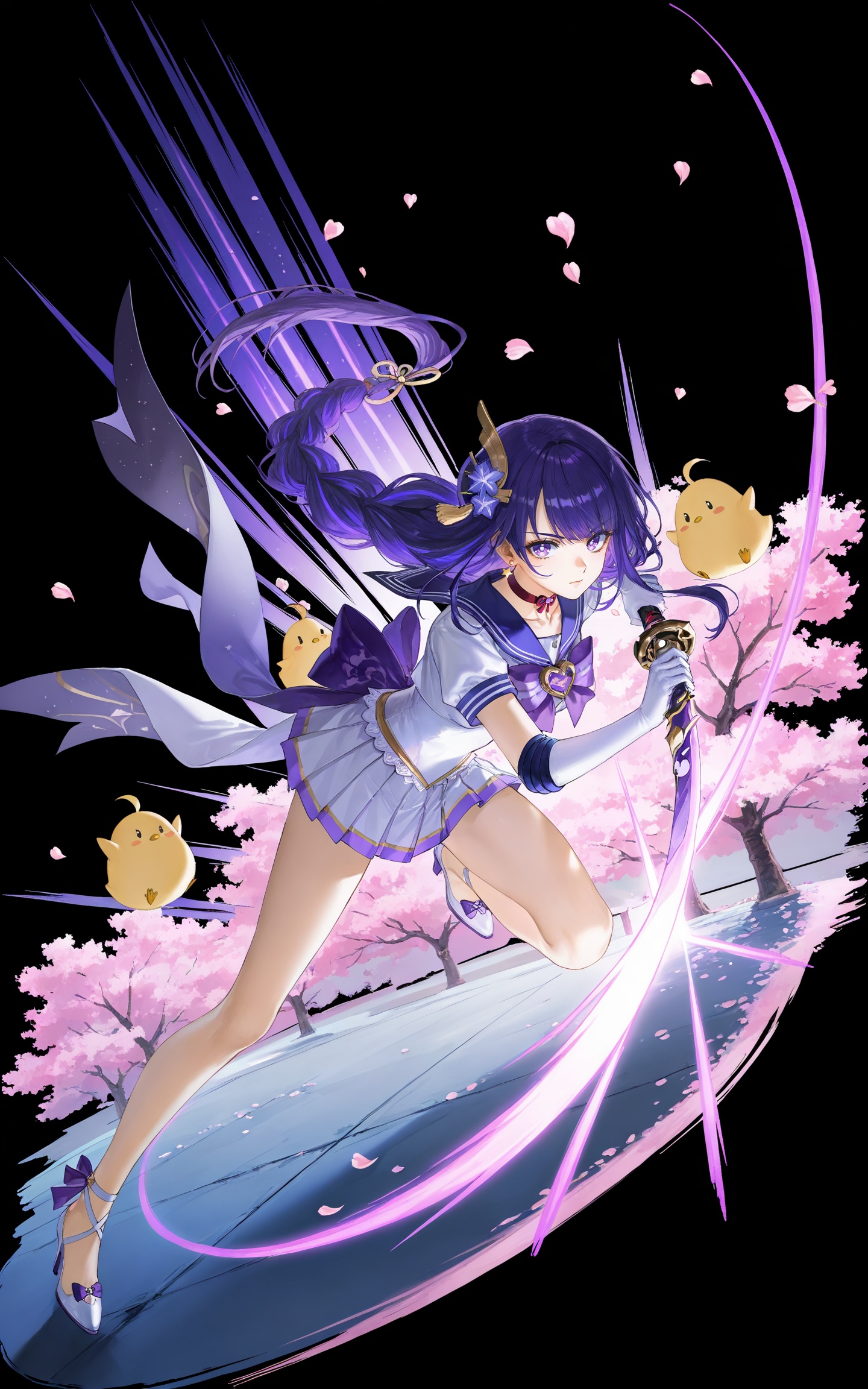 raiden shogun_(genshin_impact),  purple hair,  purple eyes by DJ大江东去 on Tensor.Art
