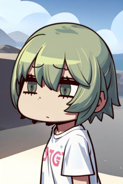 1girl,  :|,  light green hair on Tensor.Art