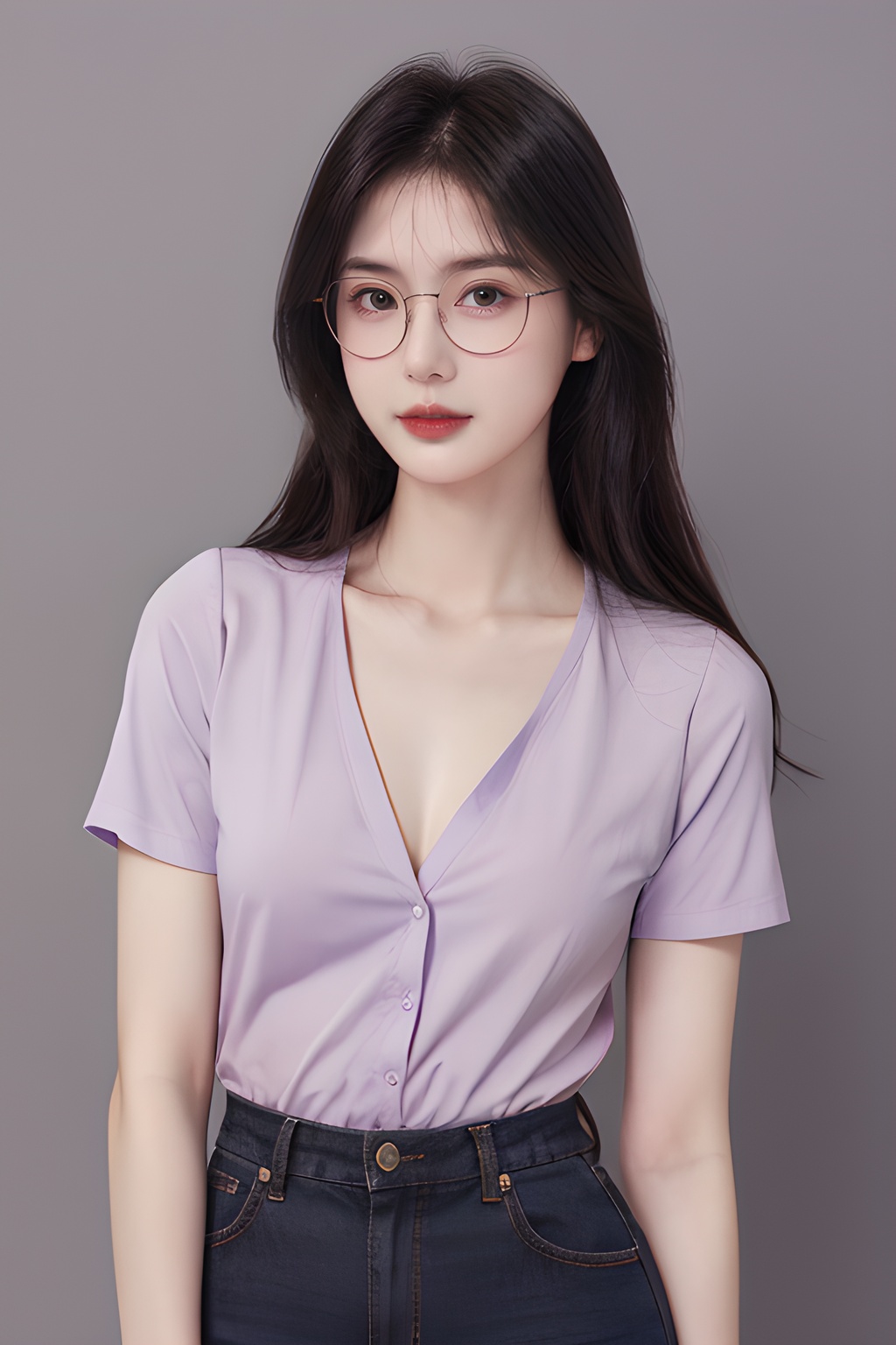 1girl,(simple background:1.2), <lora:0804_04:0.7>,<lora:SDXLrender_v2.0:0.6>, (medium breasts:0.8), purple clothes