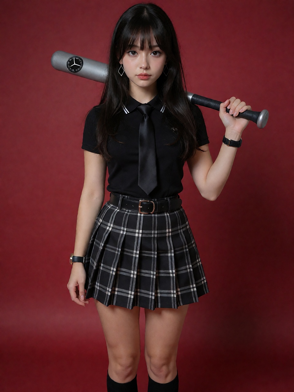 Chika Fujiwara (Oshi no Ko) appears in the image. She has long straight black hair with bangs reaching past her shoulders,...
