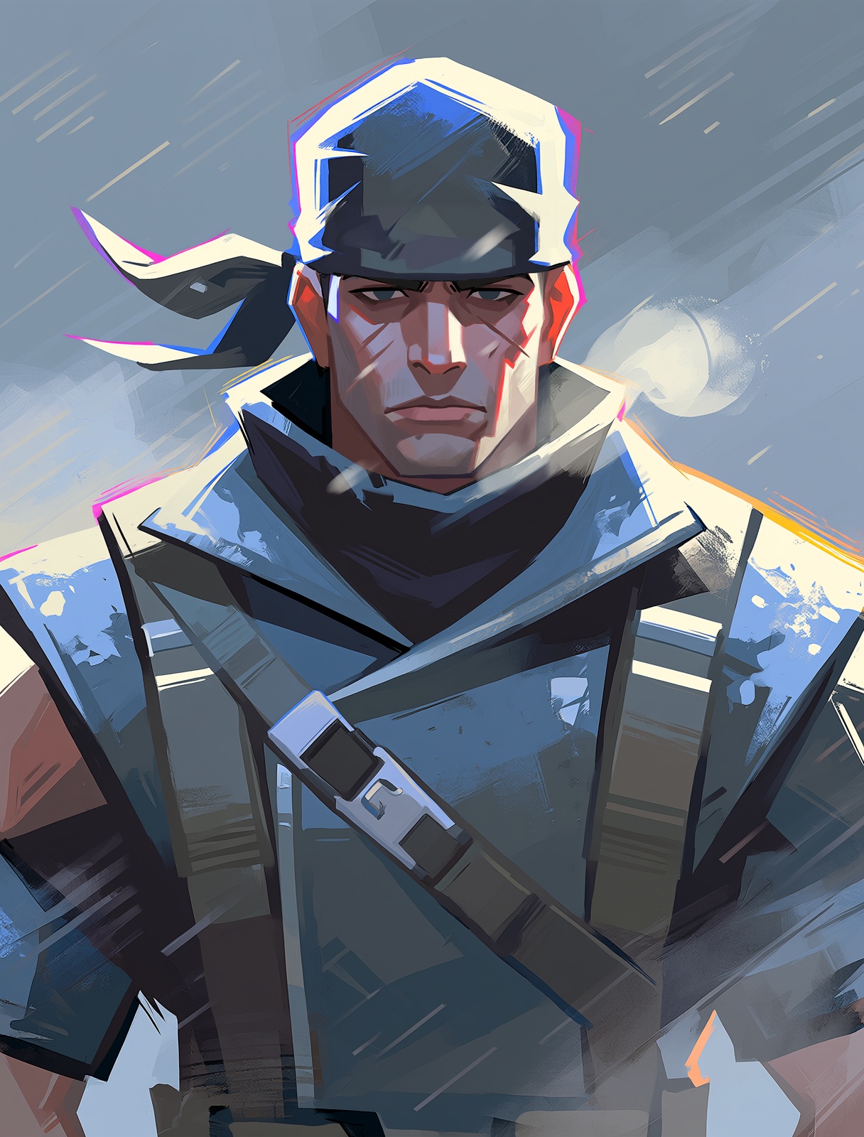 @Ohisashiburi(),  The image is a highly detailed,  CGI-rendered scene depicting a rugged soldier in a frozen battlefield....