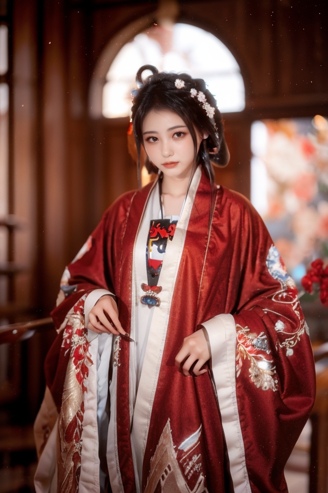 masterpiece,best quality,ultra high res,white background,<lora:aw13xin_lora:1>,chinese clothes,hair ornament,hair rings,hanfu,<lora:13honghanfu:1>,