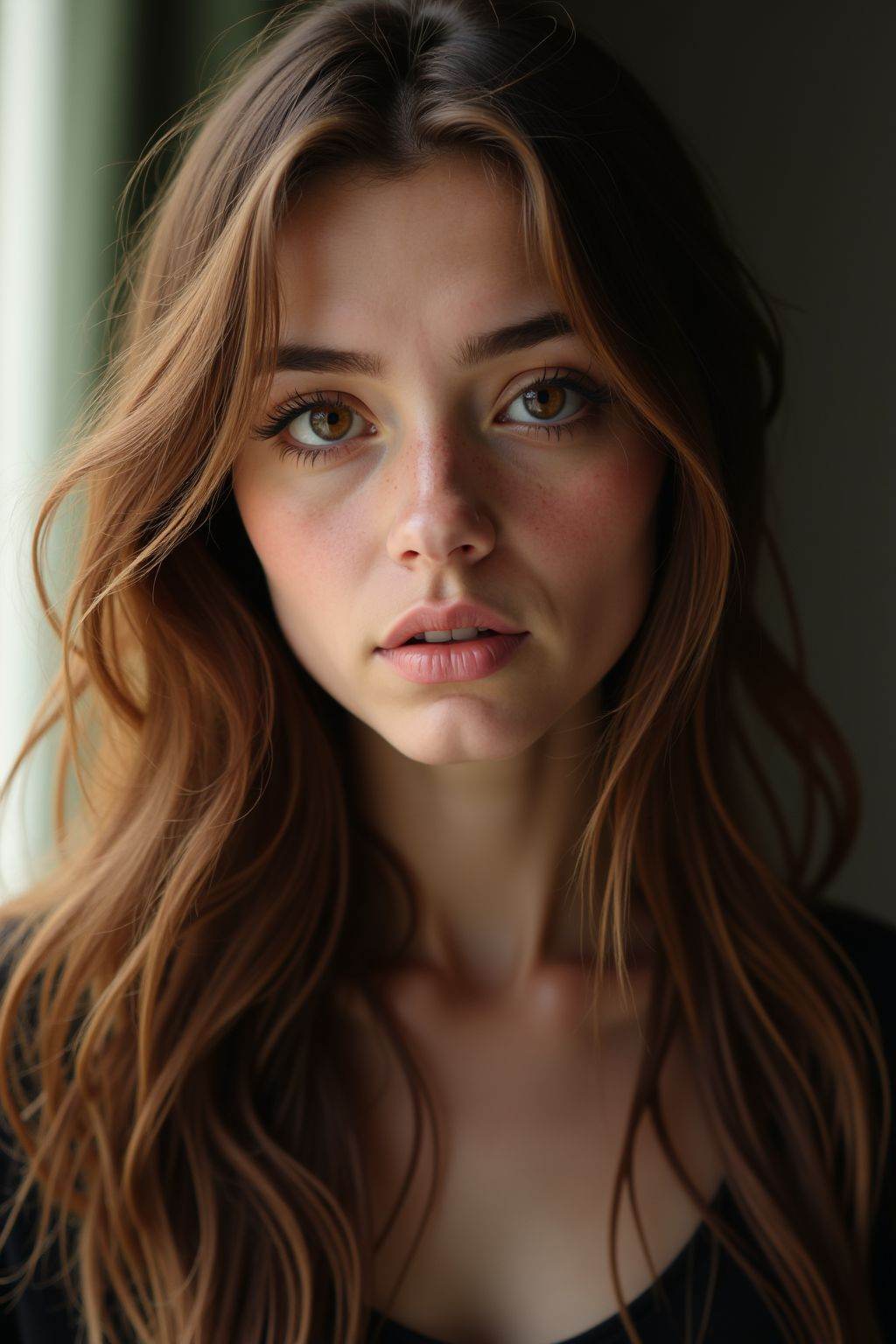 HDR photo of cinematic, 1girl, realistic, solo, brown hair, brown eyes, looking at viewer, long hair, portrait, photorealistic, . High dynamic range, vivid, rich details, clear shadows and highlights, realistic, intense, enhanced contrast, highly detailed