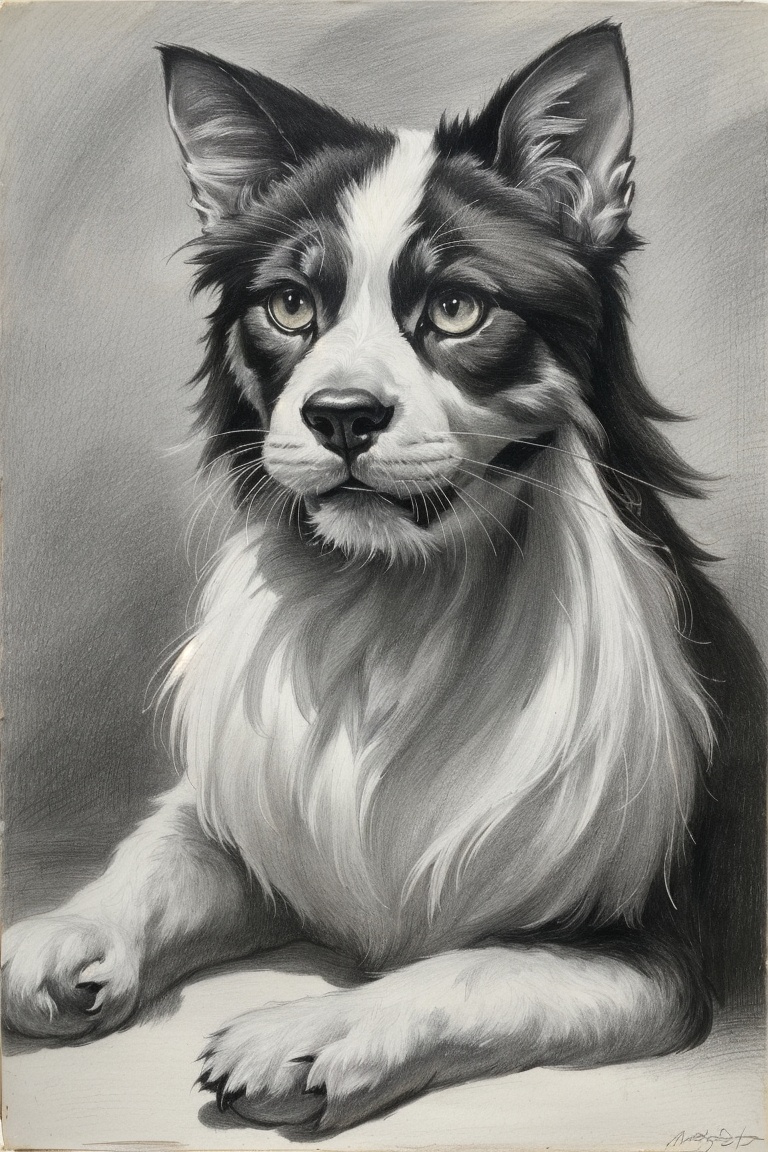 ((HRD, HUD, 8K)),((masterpiece, best quality)), highly detailed, photo_\(medium\),no humans, animal, Sketch,monochrome, greyscale, traditional media, signature, graphite (medium), simple background, <lora:20240218-1708223770681:0.7>