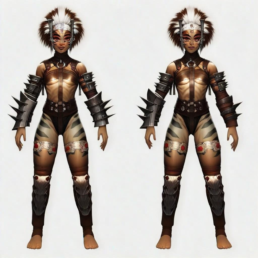 ferra,  in front off,  red and white mohawk crest on Tensor.Art