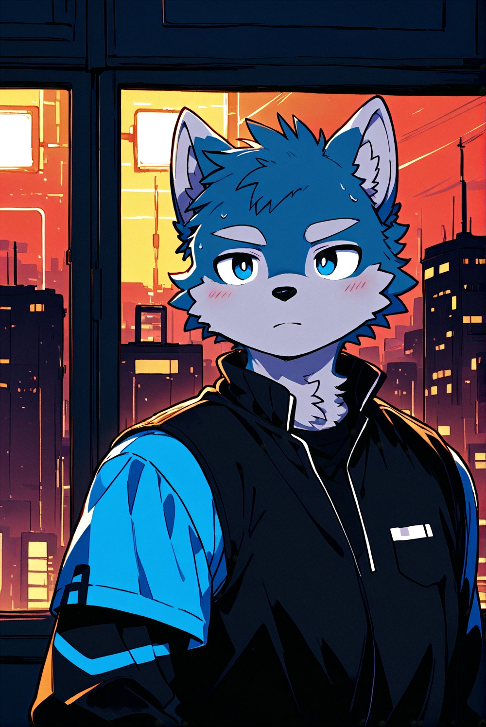 electronic pixel style,furry,1boy,<lora:Electronic pixel style（茗Akira）:0.6>,