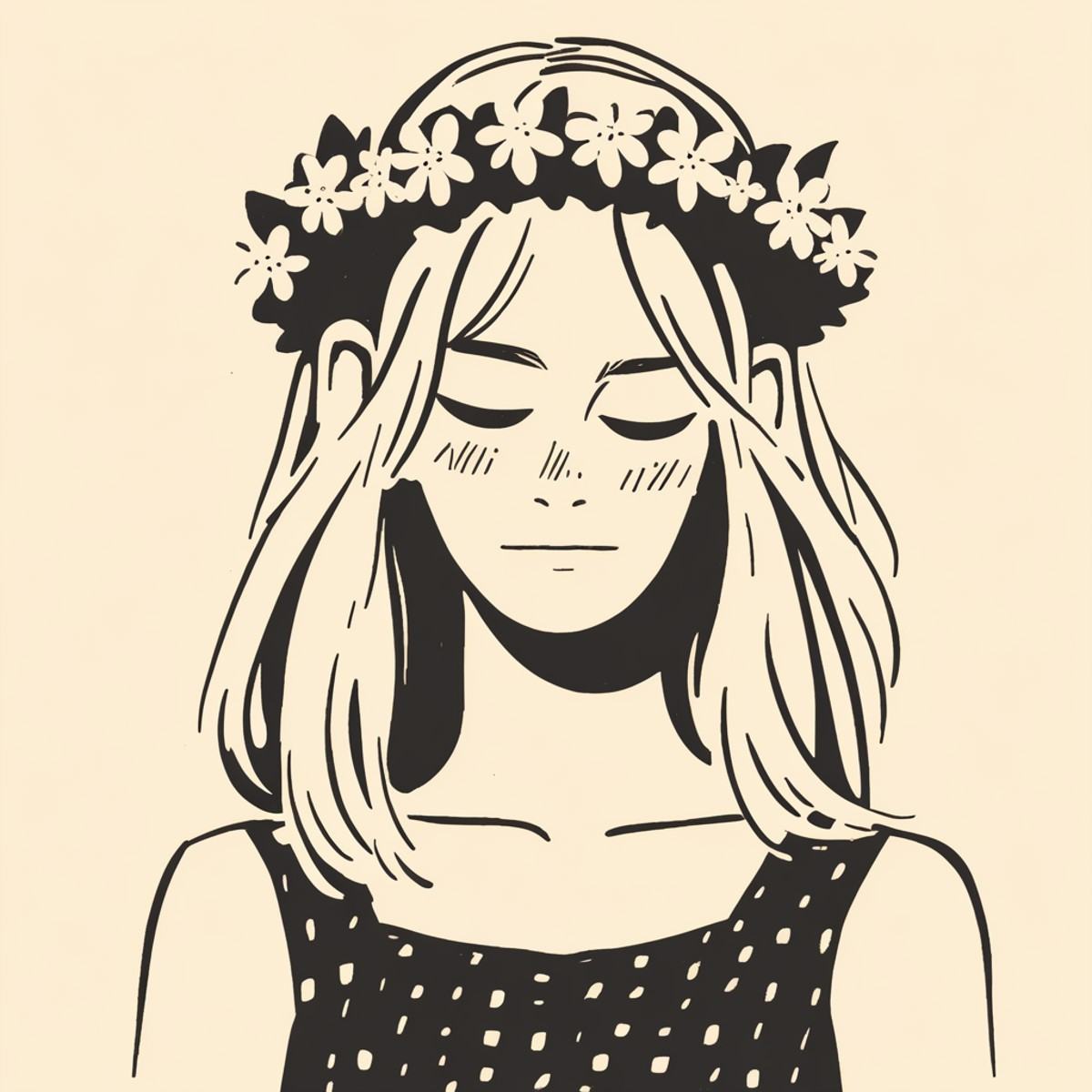a woman wearing a flower crown on Tensor.Art