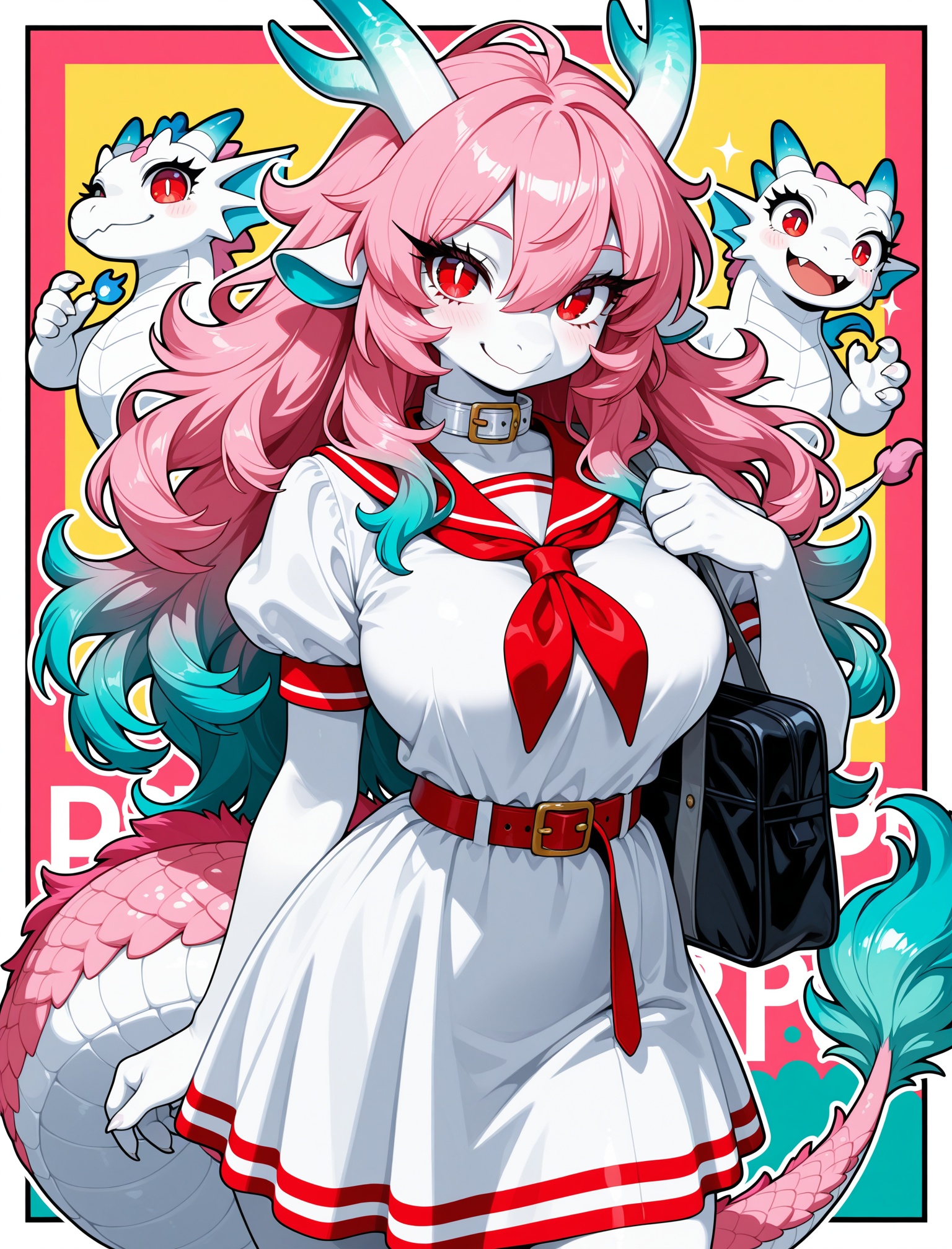 dragon girl,  furry,  white skin by WAI0731 on Tensor.Art