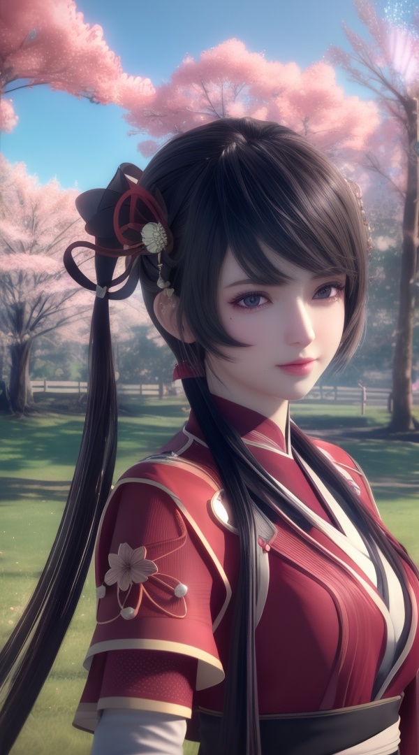 (,1girl, ,best quality, ),looking at viewer, <lora:386-DA-永生-红怡:0.8> ultra detailed background,ultra realistic 8k cg,ultra detailed 8k cg,masterpiece,upper body,  (( , )),, ,science fiction,mole, ultra realistic 8k cg, ,tamari \(flawless\),   ,outdoors, sun,sunlight, cherry blossoms,      (()), (),