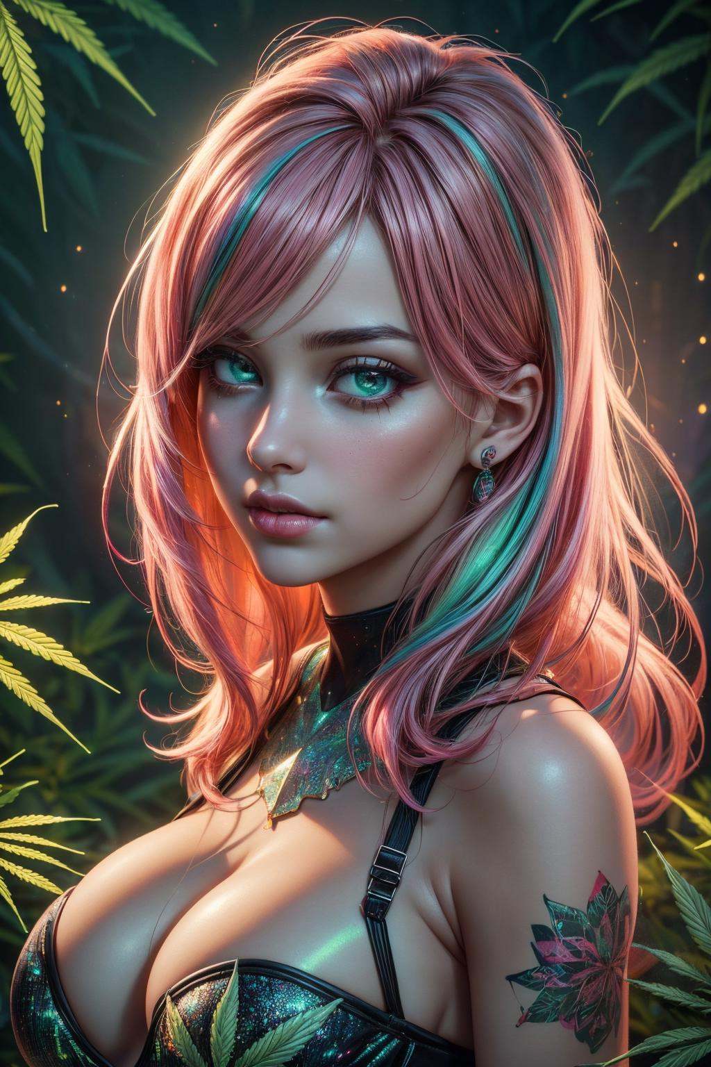 1girl,  pink hair,  long hair on Tensor.Art