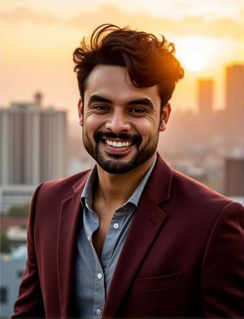 tovino thomas ,  In the heart of a bustling city,  under the soft glow of a golden hour sunset on Tensor.Art