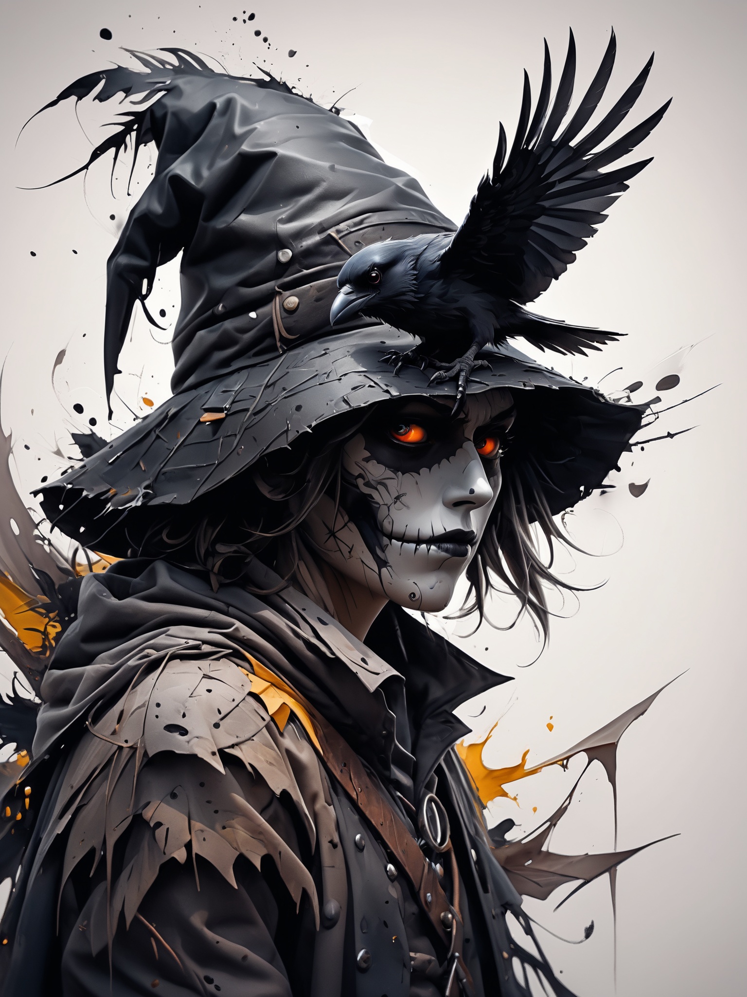 Vektor Create an exquisite ink painting on white paper that is the perfect multi-exposure work of art. This piece was inte...