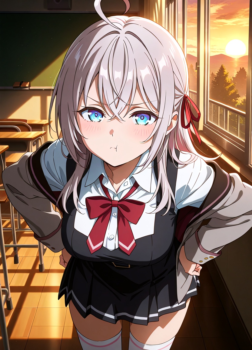 alisa mikhailovna kujou,  grey hair,  long hair on Tensor.Art