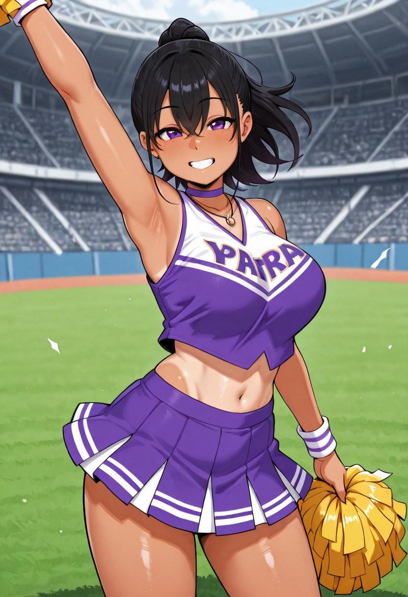 yuuki,  tanned skin,  black hair on Tensor.Art