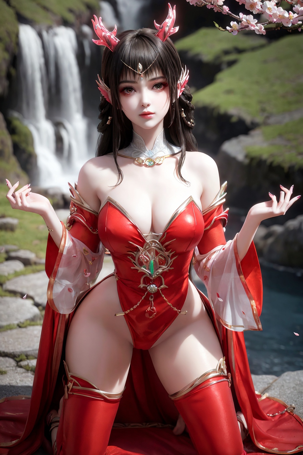 kneeling,  (cat_pose),  nude on Tensor.Art