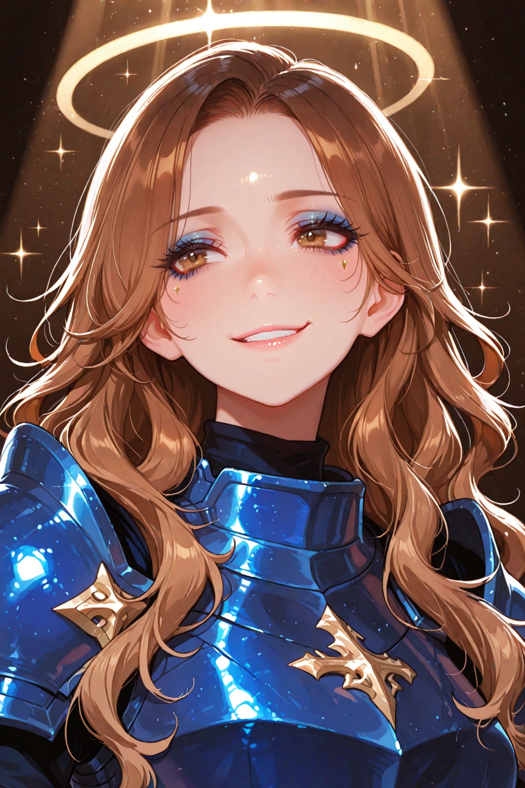 (solo,  woman,  blue armor on Tensor.Art