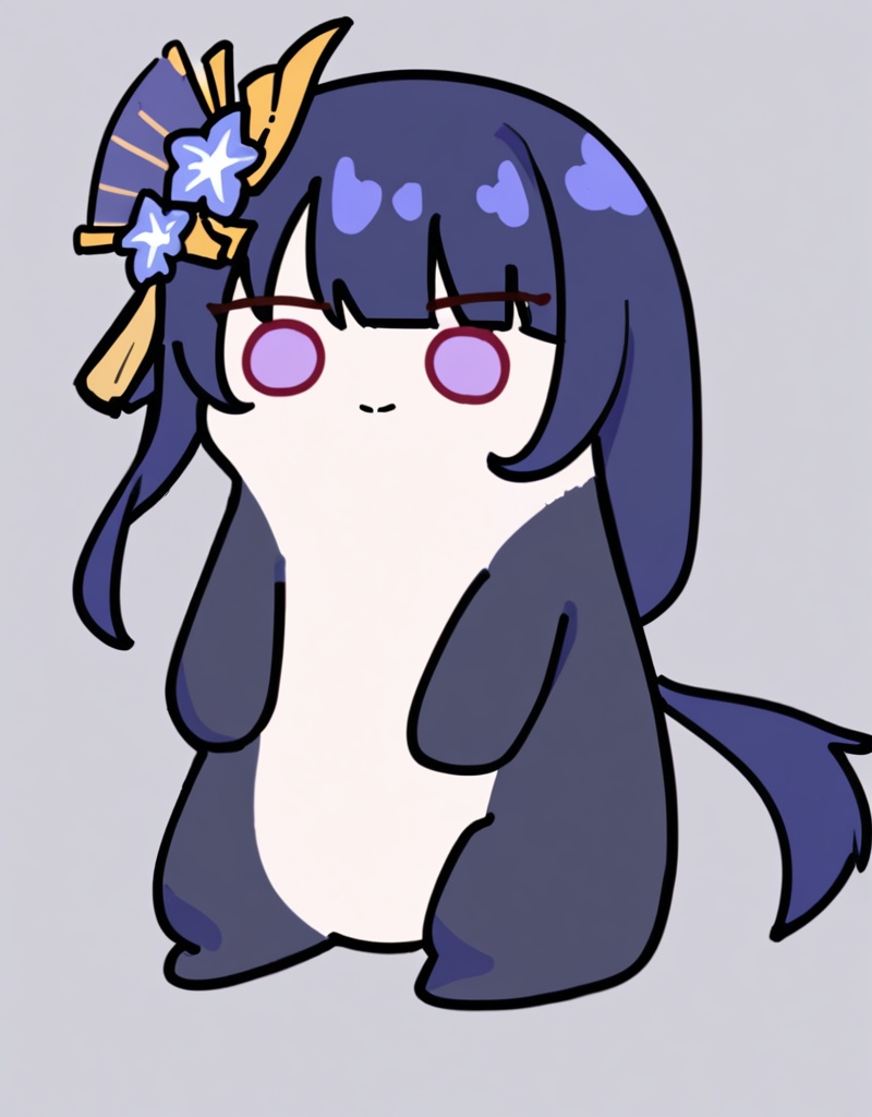 masterpiece, best quality, <lora:ponntaitachi-xl:1>,chibi,no humans, raiden shogun, 