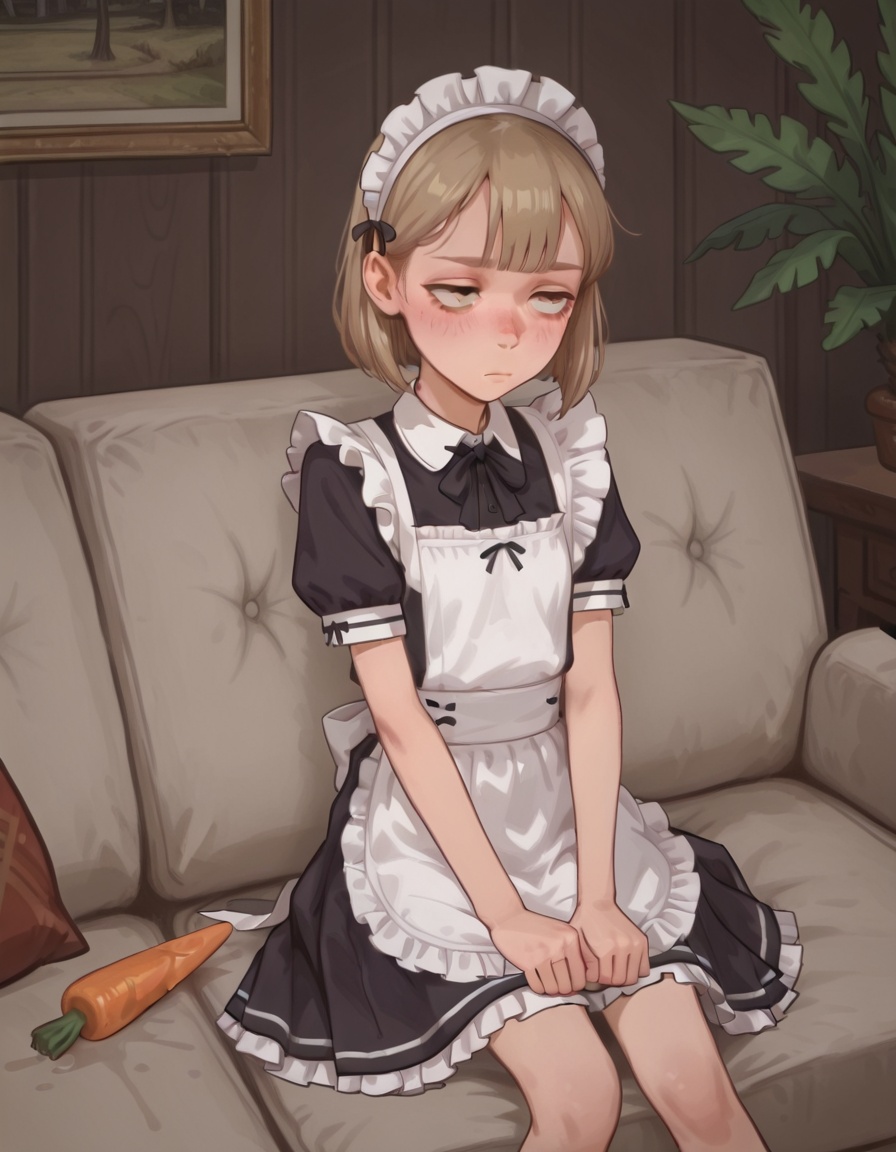 ystylemaid,  sitting,  bored on Tensor.Art