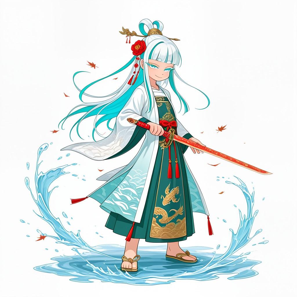 1girl,  female character,  glowing white eyes on Tensor.Art