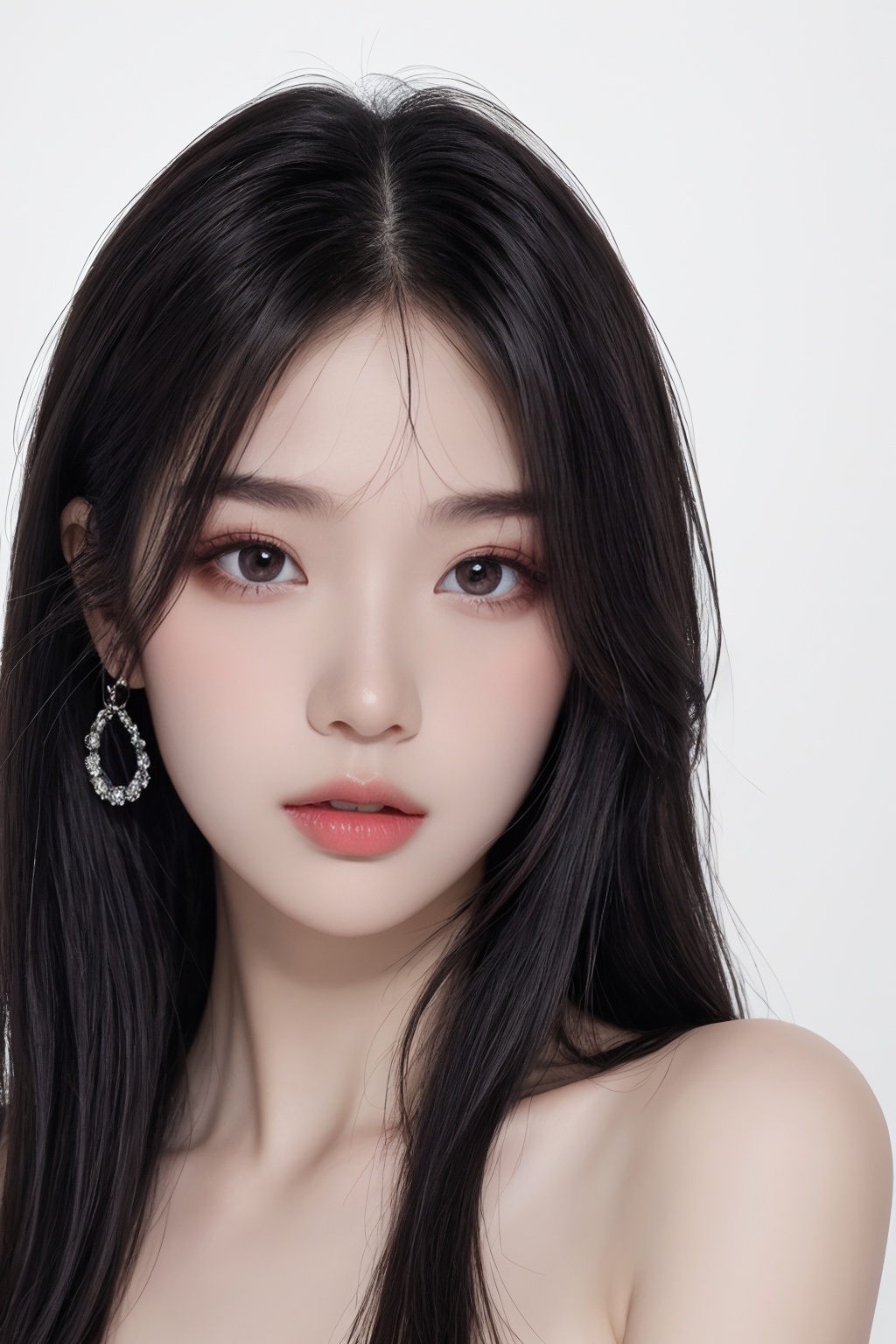 1girl,1girl,black eyes,black hair,bracelet,brown eyes,jewelry,lips,long hair,  <lora:美妆美女1.0:0.66>