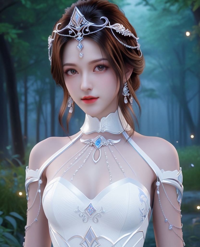 <lora:613-DA-XL-神印王座-白玥:0.8>(,1girl, ,best quality, ),looking at viewer,  ,ultra detailed background,ultra detailed background,ultra realistic 8k cg,(masterpiece:1.2),(best quality:1.2),(ultra detailed:1.2),(official art:1.3),(beauty and aesthetics:0.8),detailed,(intricate:0.8),(highly detailed),(solo),delicate countenance,1girl,fancy,(glassy texture:1.2),(crush:1.2),8k,accessory,tattoo,(transparent:1.1),gown,energy encirclement,instant,in the twinkling of an eye,upper body,woman in a mythical forest, masterpiece, perfect face, intricate details, horror theme, raw photo, photo unp(cleavage),,
