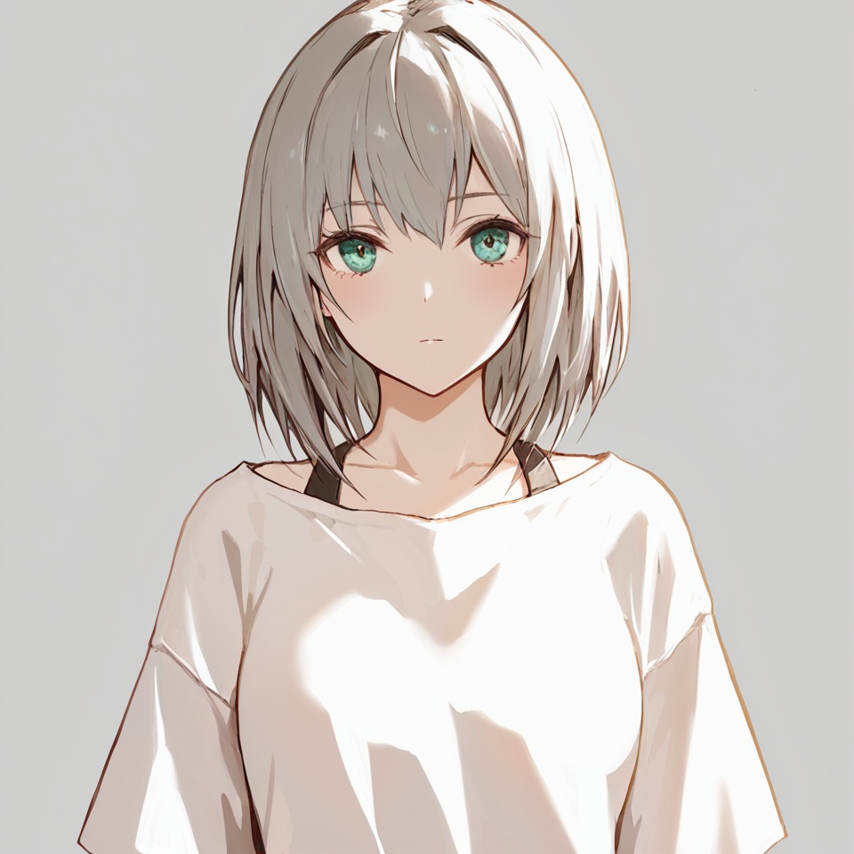 masterpiece, best quality,grey background,looking at viewer,SOLO,simple background,   lowlight_style<lora:lowlight-ill2pro:0.8>