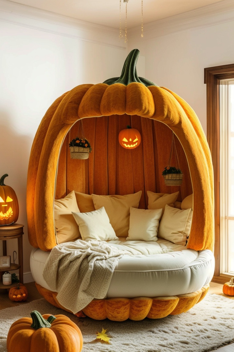 ((HRD, HUD, 8K)),((masterpiece, best quality)), highly detailed, soft light,CreativeFurniture, no humans, window, pumpkin, jack-o'-lantern, indoors, halloween, food, cup, table, autumn leaves, basket, autumn, simple background, white background,  <lora:20240406-1712391677858:0.9>