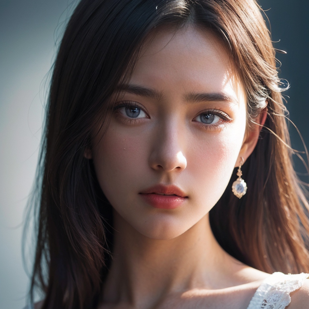 (best quality:1.4),(masterpiece:1.4),(photorealistic:1.4),(Realistic:1.2),(ultra high res, raw photo:1.4),(hdr, hyperdetailed:1.2),(8K:1.2),cinematic photo 1girl,close up to face,<lora:light_slider_v10:5>,(white background:1.2),<lora:AgainMix_SkinTone_v1:0.6>,