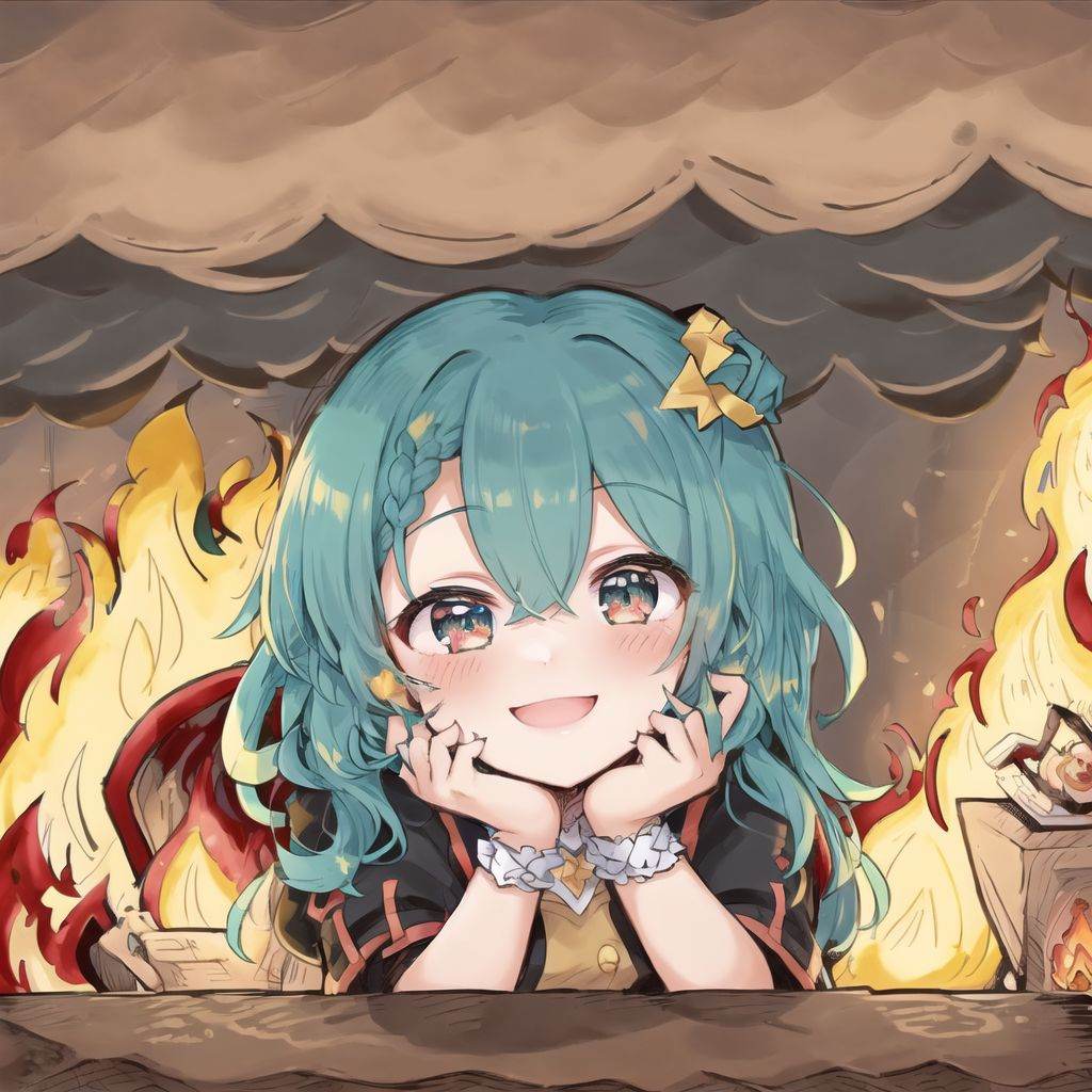 thisisfine,  1girl,  teal hair on Tensor.Art