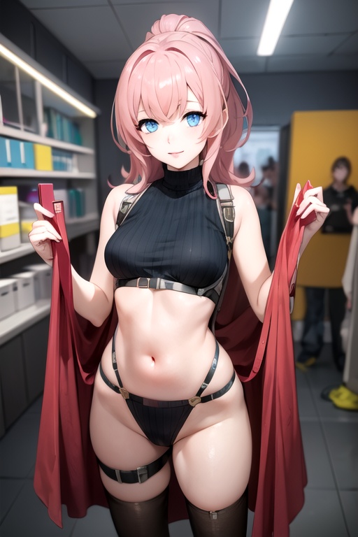 (best quality:1.1), (masterpiece:1.4), photorealistic, looking at viewer, , depth of field, ligne claire, , 1girl, solo, <lora:maria_synduality_noir:0.74>, maria_synduality_noir, pink hair, blue eyes, long hair, , dwarf costume, science fiction western, HD-DVD