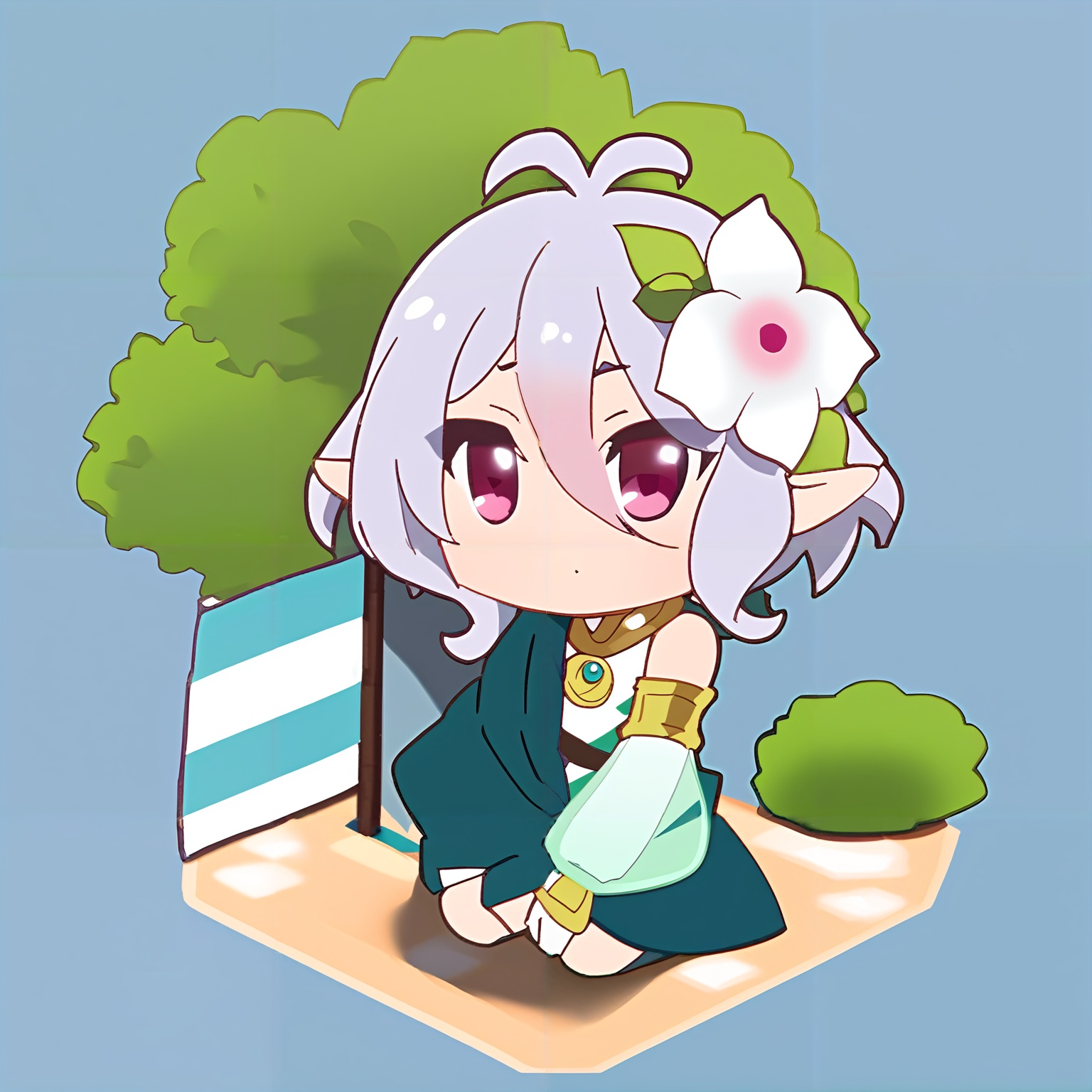 (masterpiece),(bestquality),a very delicate and beautiful,chibi,chibi in the middle,looking at viewer,solo,solo,full body,<lora:lora-000012:1.2>,kokkoro,