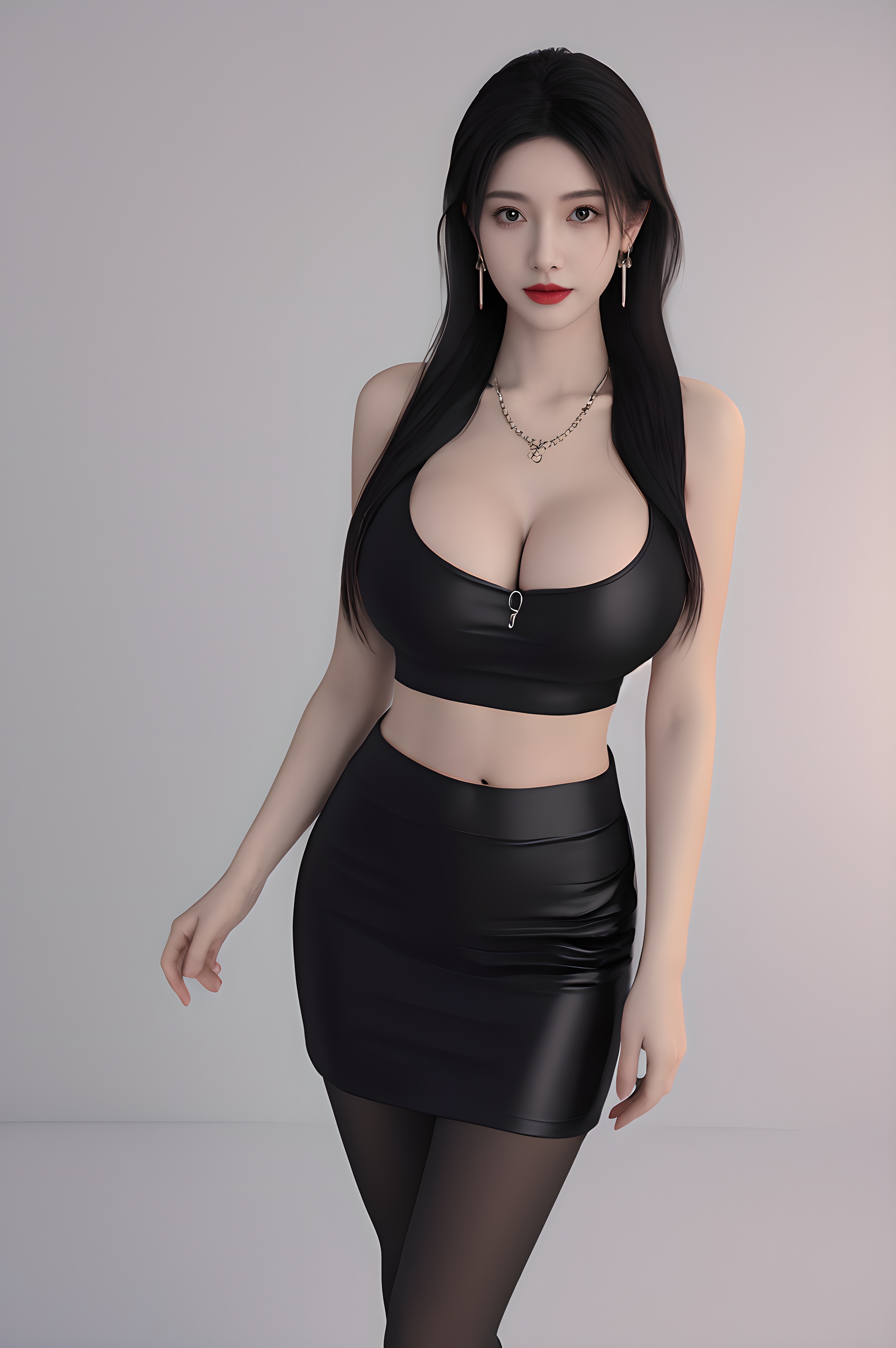 1girl,  3d,  black hair on Tensor.Art