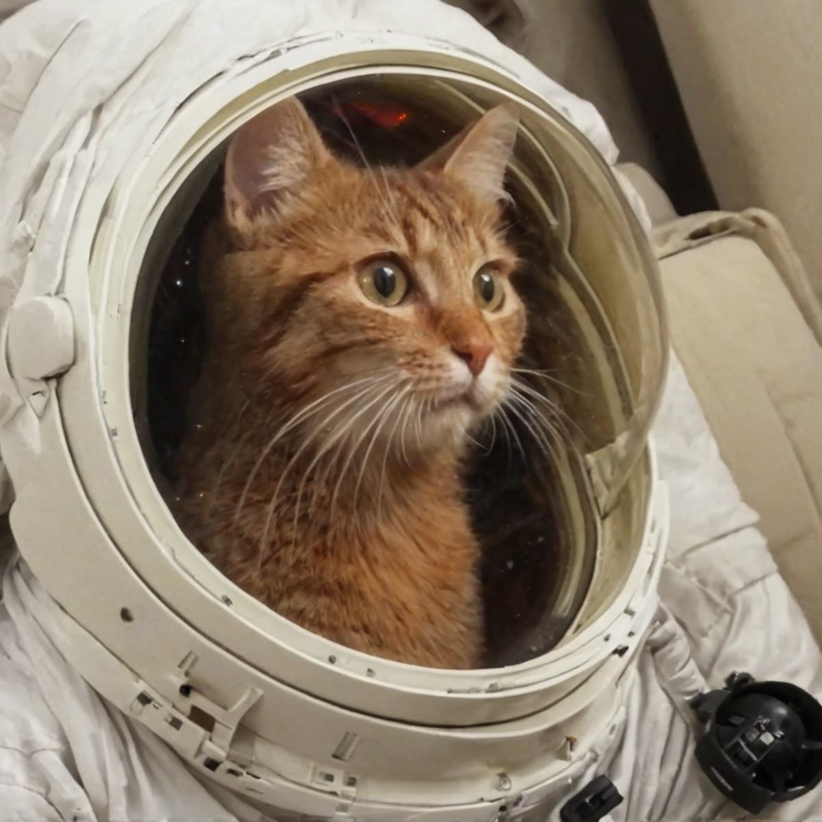 cat in space,  vhslora on Tensor.Art