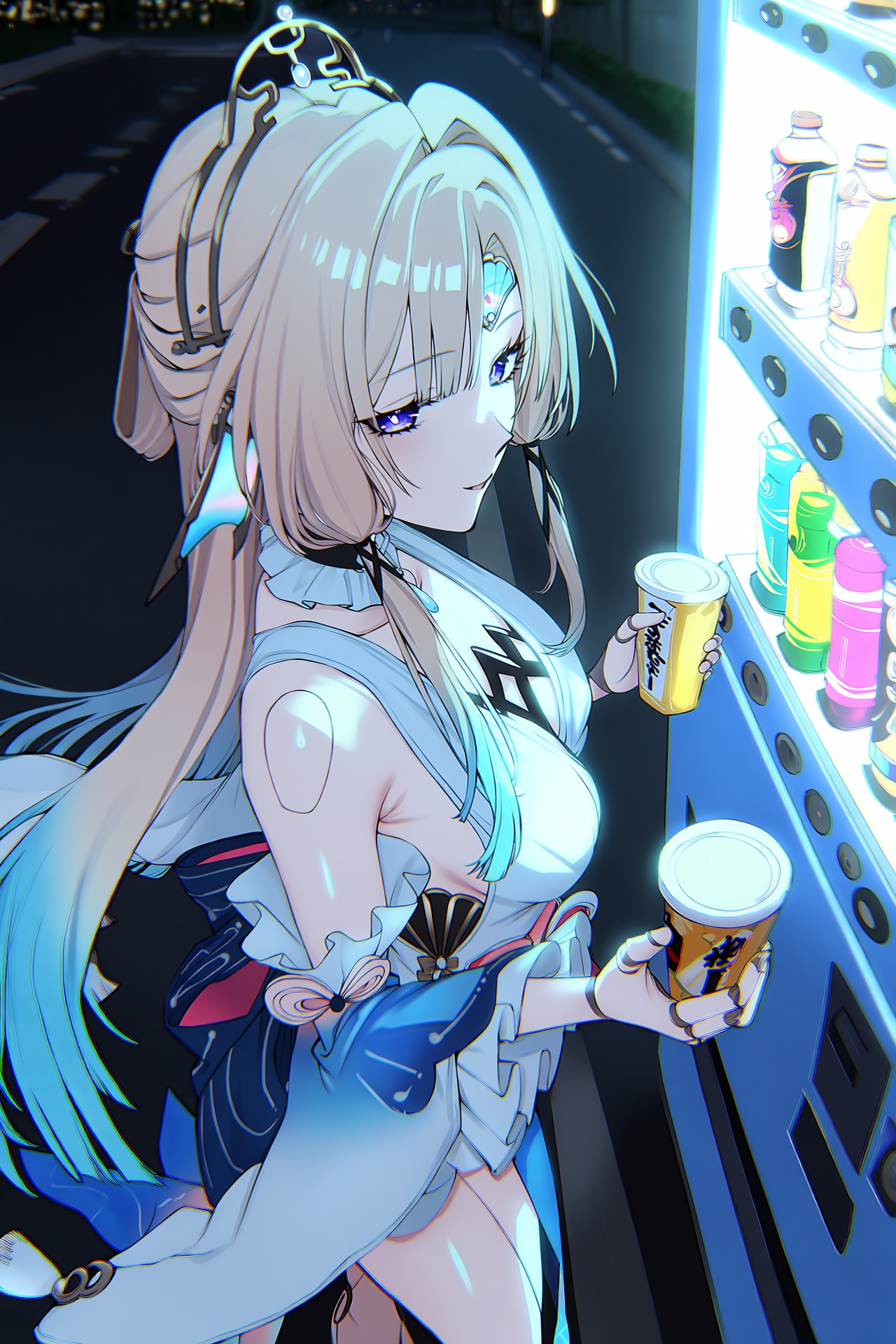 @aiue_oka and @sayoરી_(neko_works),  pearl (honkai: star rail),  A vertical anime illustration of Pearl wearing her origin...
