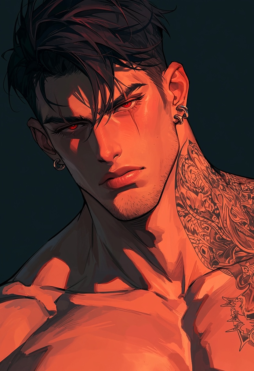 1boy,  solo,  dark background on Tensor.Art