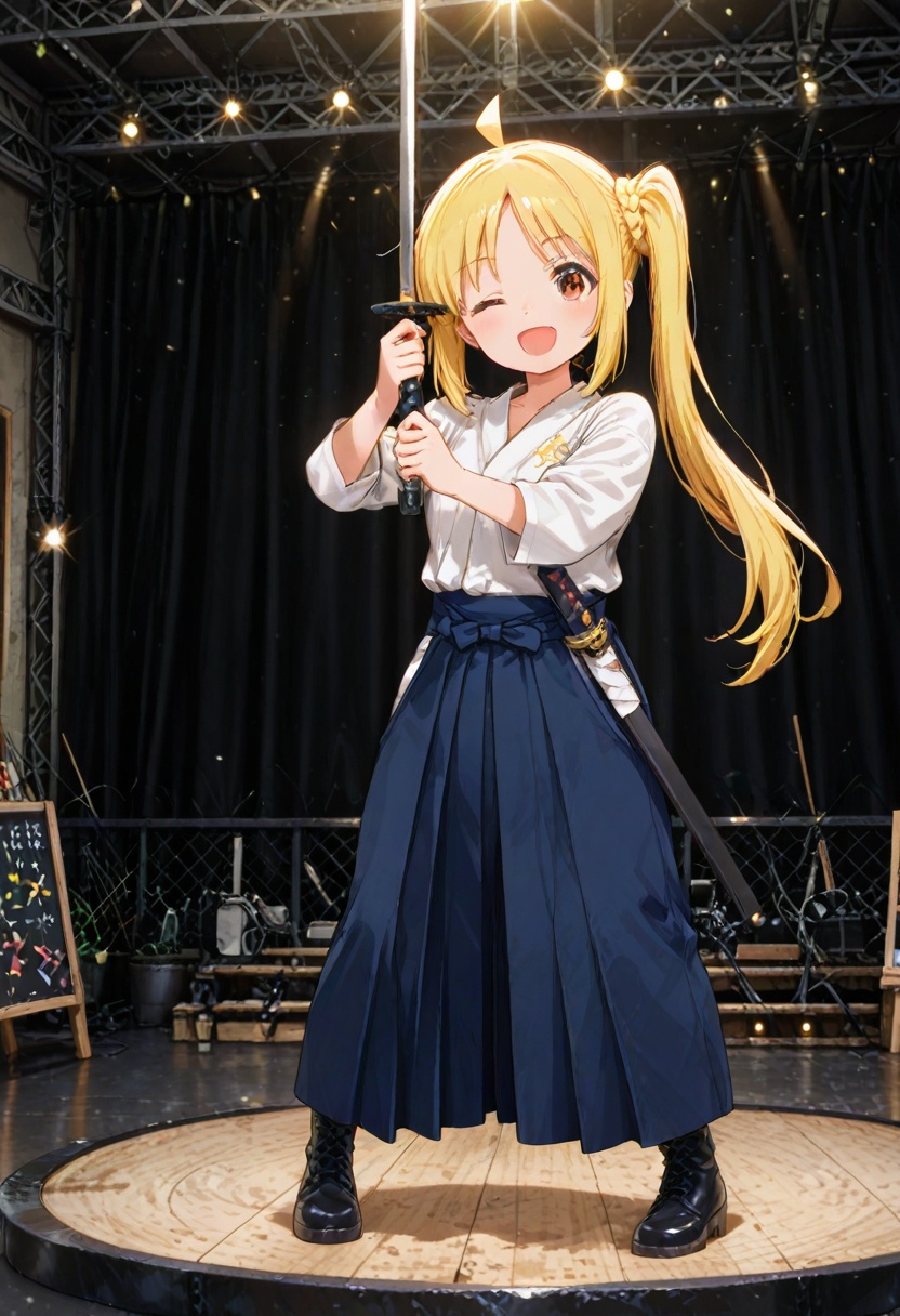 hasso_stance,  (raise right elbow),  holding sword on Tensor.Art